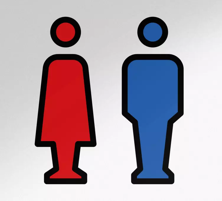 Colored toilet sign icon door sticker - TenStickers