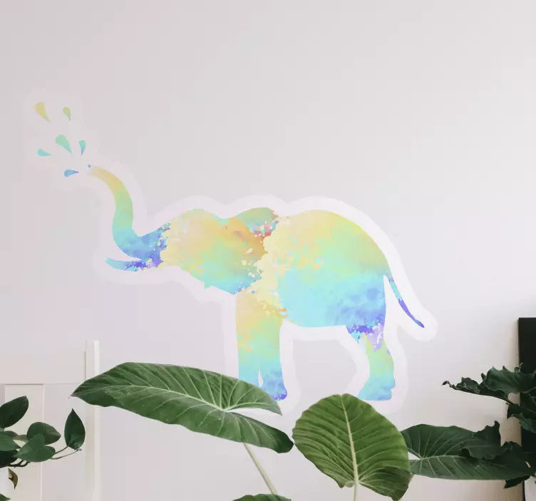 Colorful baby elephant animal wall sticker - TenStickers