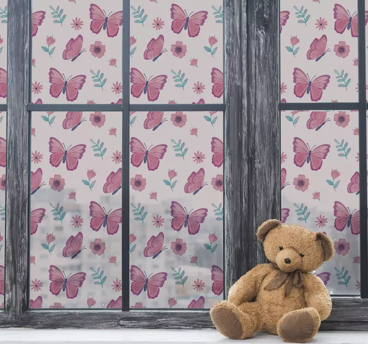 colorful butterflies window sticker - TenStickers