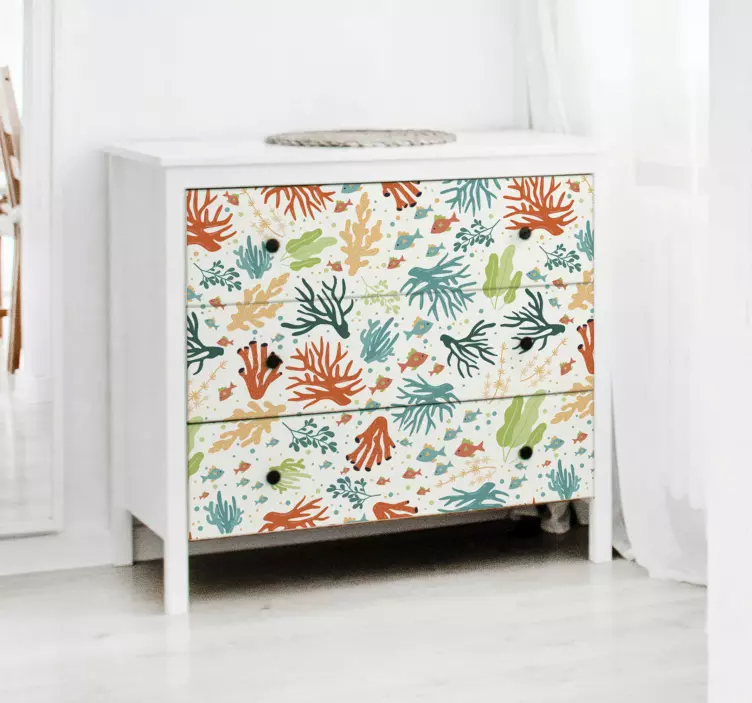 Colorful coral  furniture sticker - TenStickers