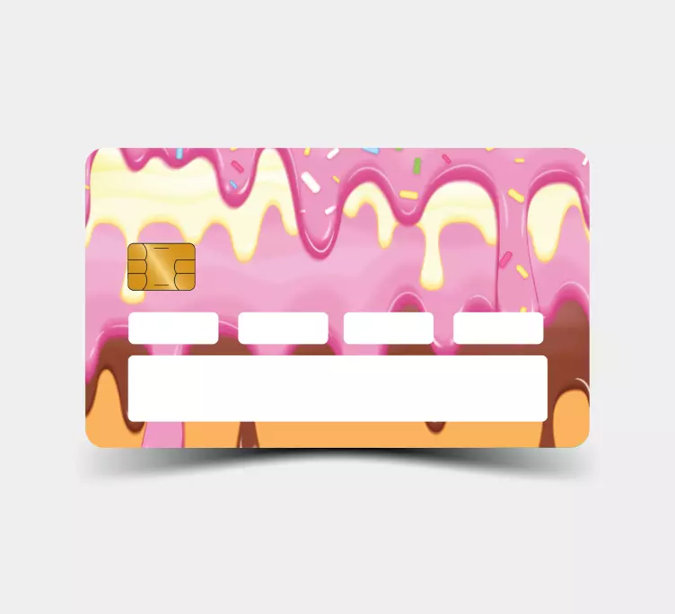 Colorful donut dripping glaze credit card decal - TenStickers