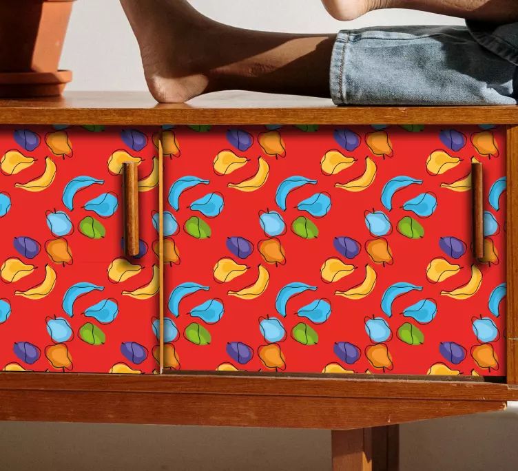 Colorful doodle fruit  furniture vinyl sticker - TenStickers