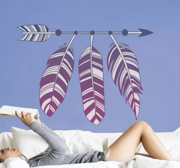 Colorful Feather Art decoration wall sticker - TenStickers