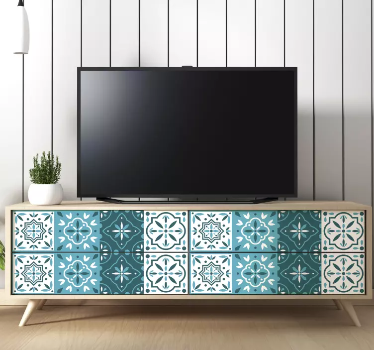 Colorful geometric patterns furniture sticker - TenStickers