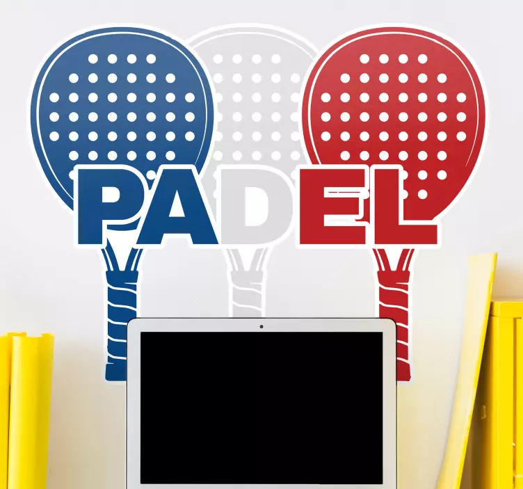 Colorful padel rackets sports wall sticker - TenStickers