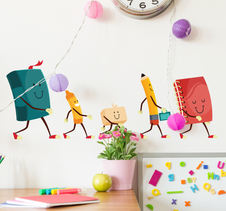 Colorful school eraser educational wall decal - TenStickers