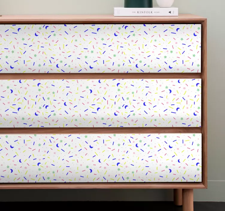 Colorful sprinkles pattern furniture decal - TenStickers