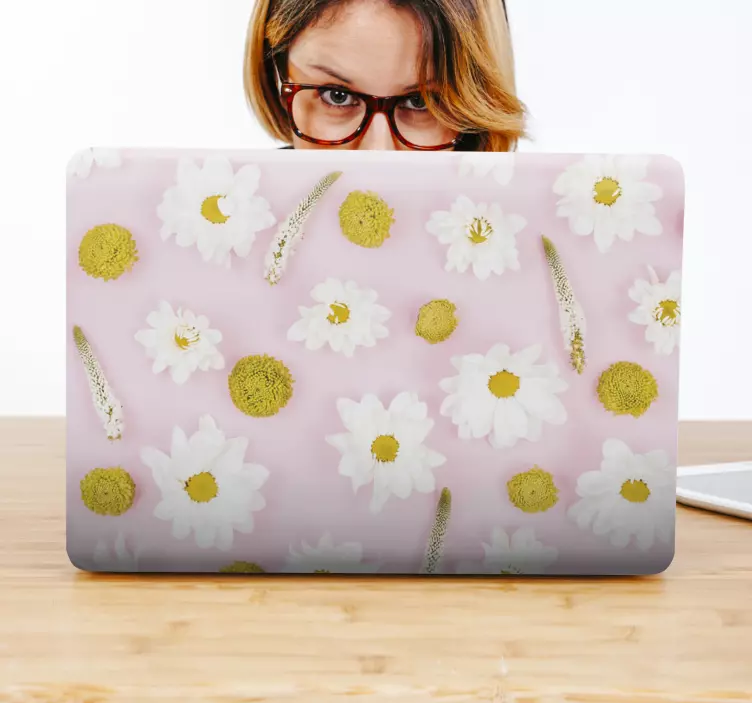 Coloured flowers laptop skins - TenStickers