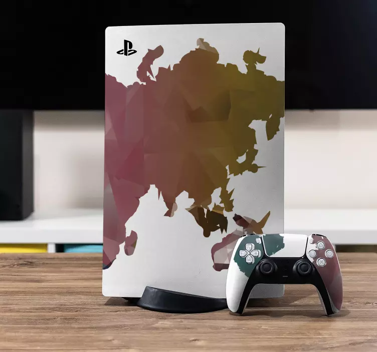 Colourful world map  PS5 sticker - TenStickers