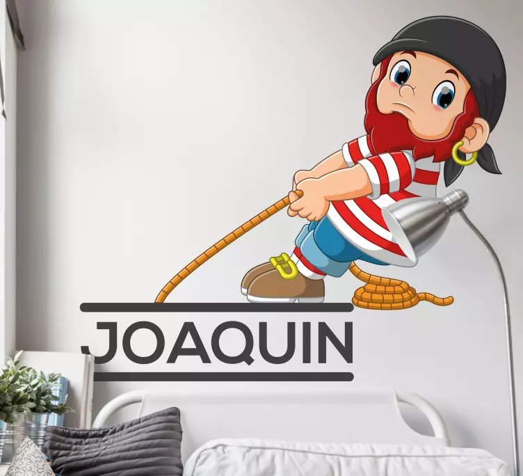 Cool illustration pirate kid wall sticker - TenStickers