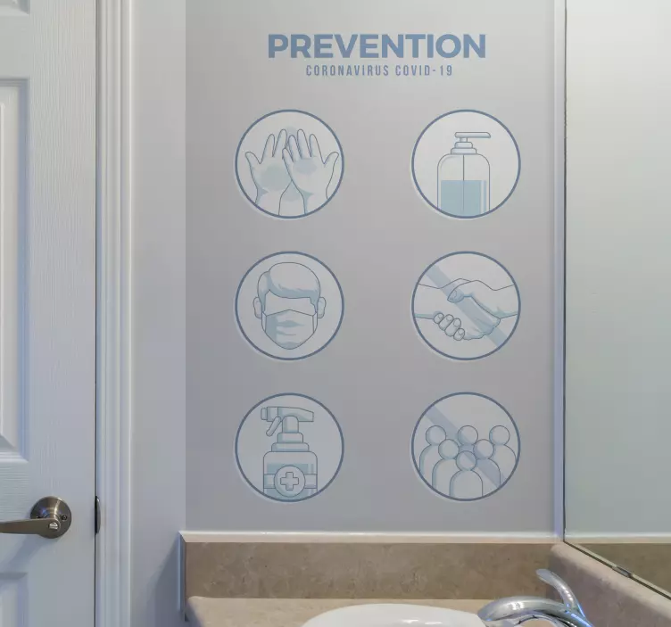 Covid prevention wall mural sticker - TenStickers