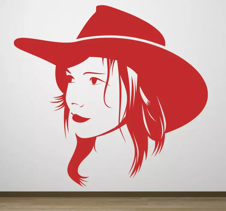 Cow Girl Wall Sticker - TenStickers