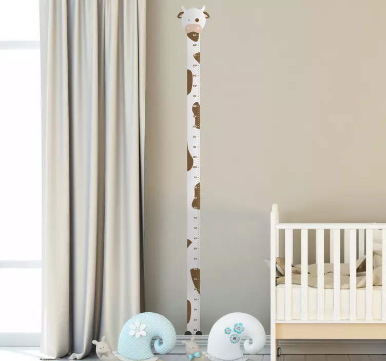 Cow Height Chart Wall Sticker - TenStickers