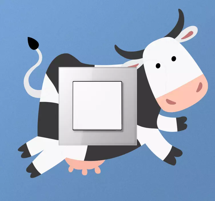 Cow Power Theme light switch sticker - TenStickers