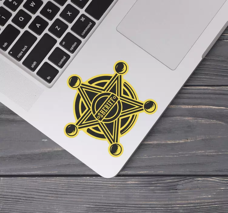 Cowboy star laptop sticker - TenStickers