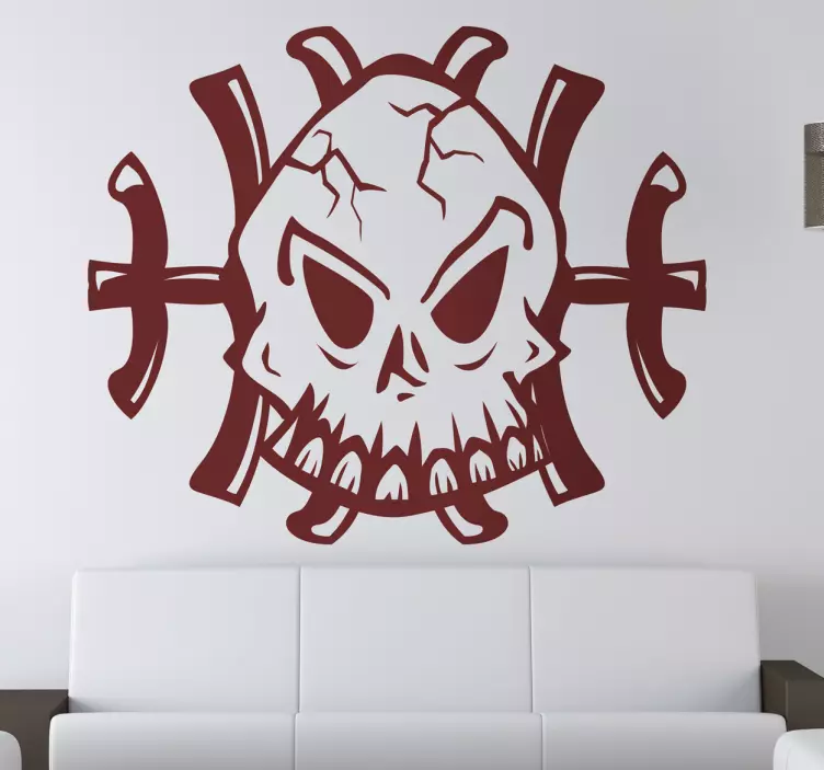 Cracked Skull Emblem video game sticker - TenStickers