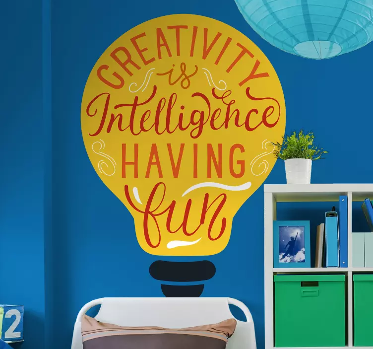 CREATIVITY IS INTELLIGENCE HAVING FUN wall stickers quotes - TenStickers