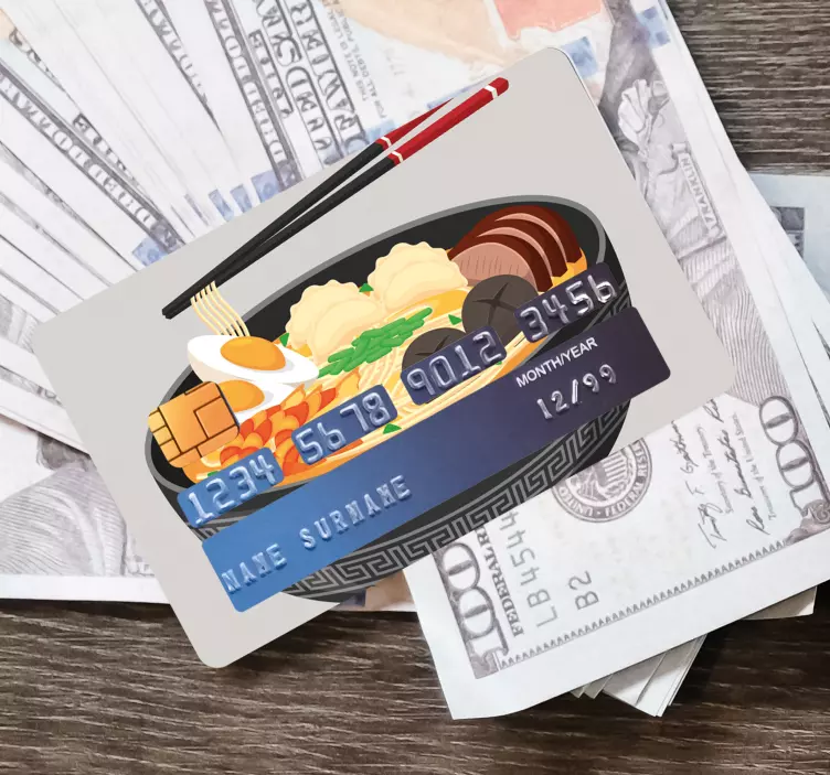 Credit card sticker sushi bowl design - TenStickers