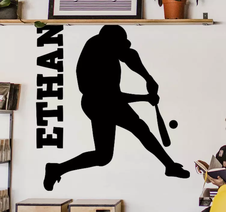 Cricket batsman player Personalised Sticker - TenStickers