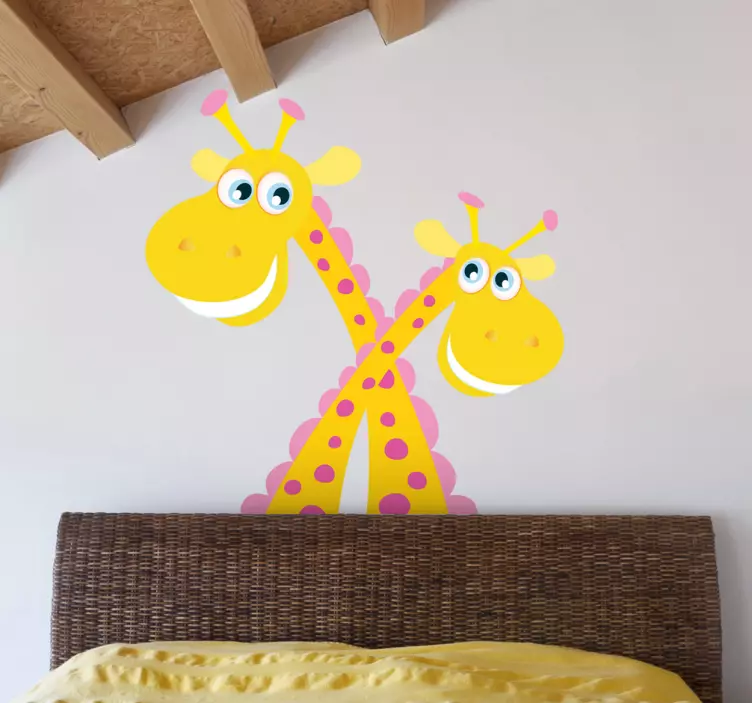 Crisscrossed Giraffes Kids Sticker - TenStickers