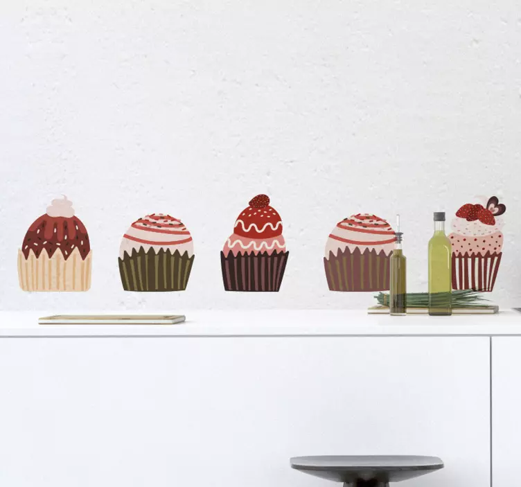 Cupcakes  wall border sticker - TenStickers