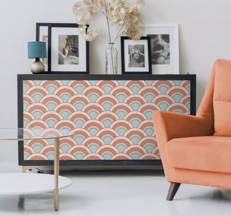 Curved pattern waves furniture sticker - TenStickers