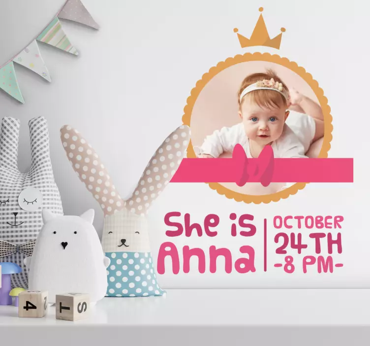 Custom Baby Announcement kid's sticker - TenStickers