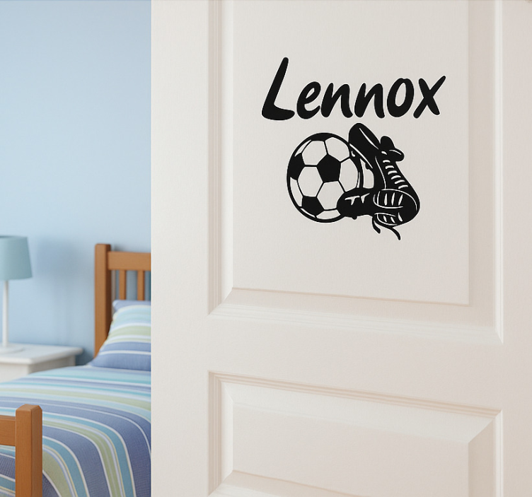 Custom football name label door sticker - TenStickers