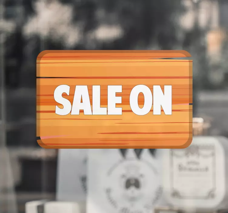 Custom wooden message shop window sticker - TenStickers