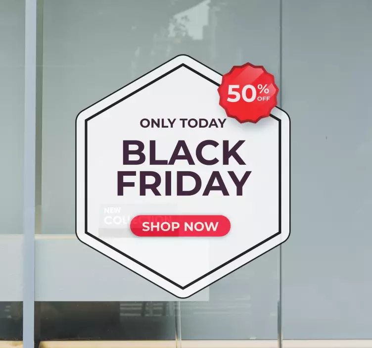 Customizable red banner decal for black Friday - TenStickers