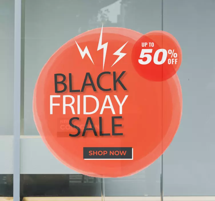 Customisable red circle black Friday decal - TenStickers