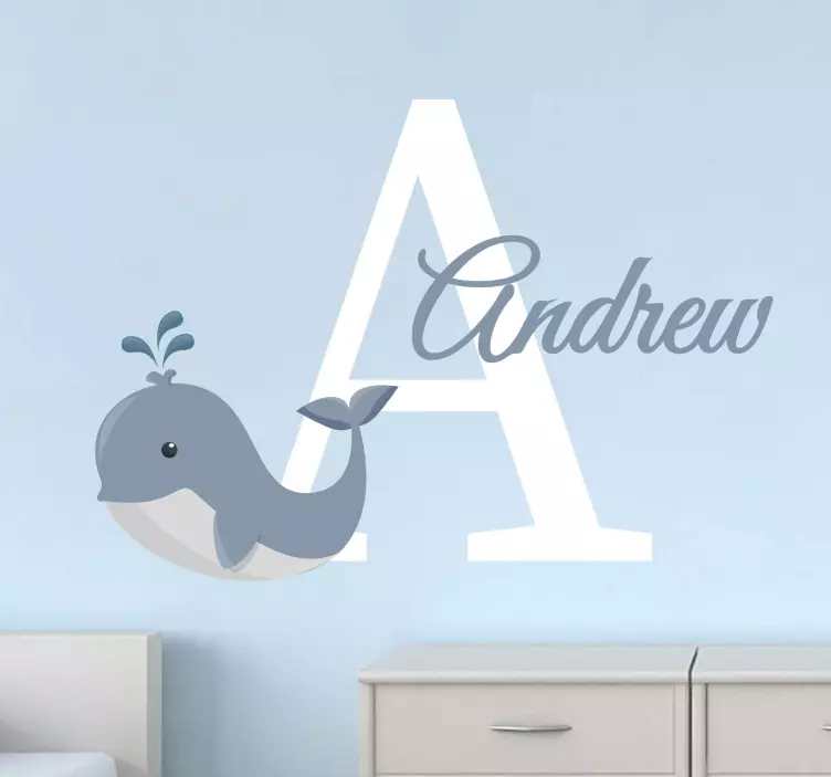 Customizable name with whale Custom decal - TenStickers