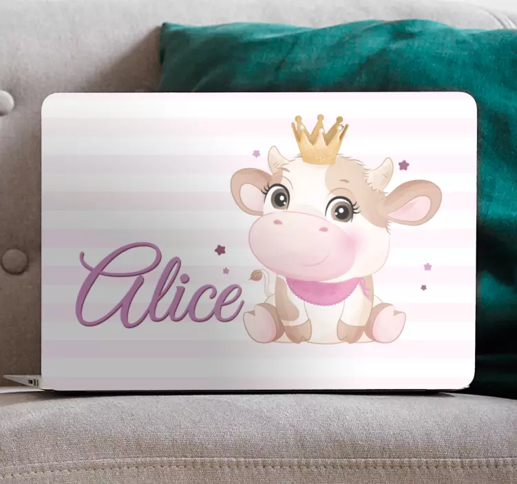 Cute Adorable Cow laptop skin - TenStickers
