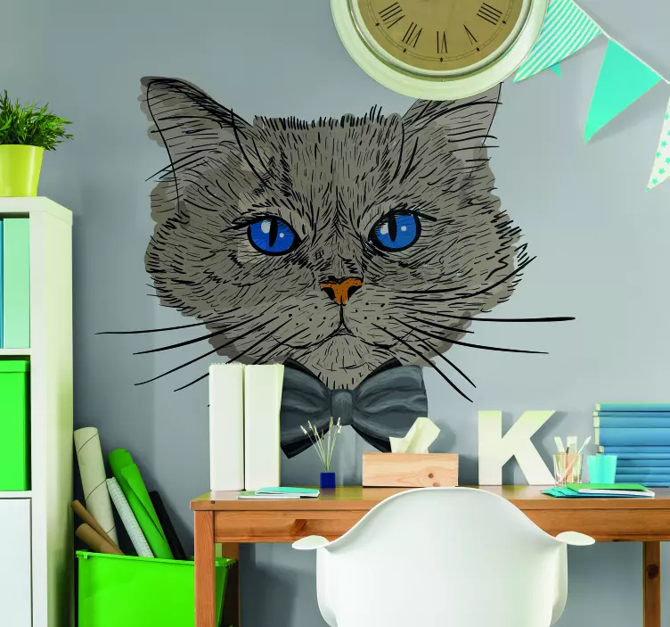 Cute and realistic cat wall sticker - TenStickers