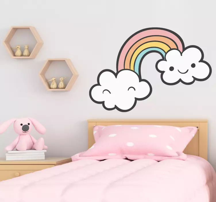 Cute drawn fantasy rainbows cartoon sticker - TenStickers