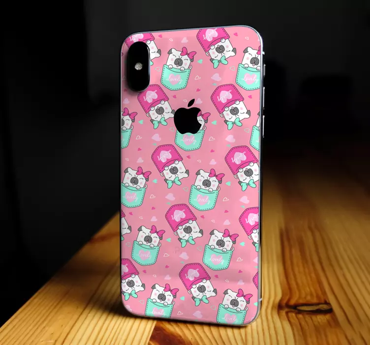 Cute Pet Patterns iPhone sticker - TenStickers