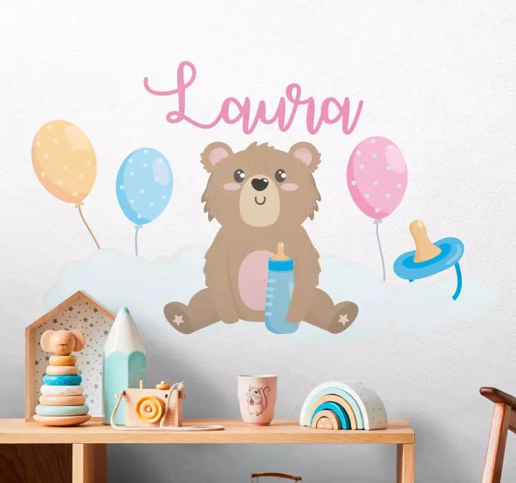 Cute Teddy Bear kid's sticker - TenStickers