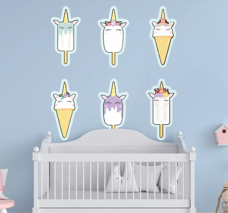 Ice cream unicorns kid's sticker - TenStickers