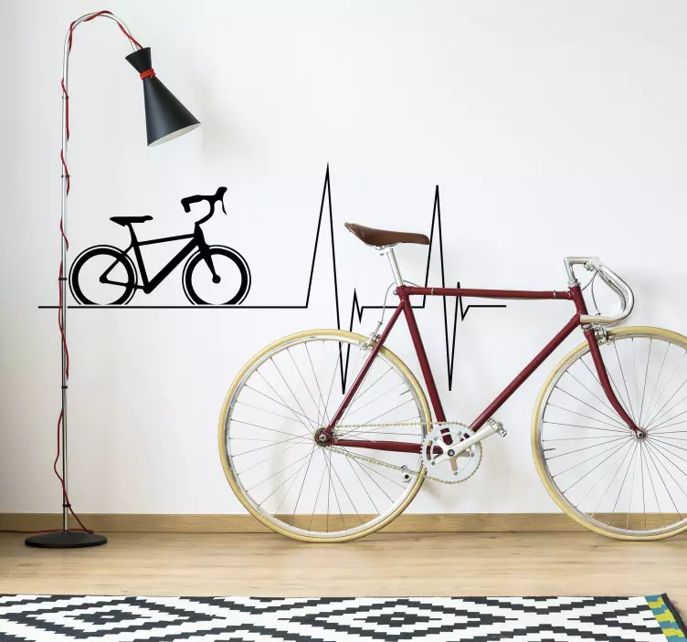 Cycling Heartbeat Sticker - TenStickers