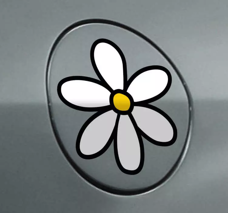 White daisy flower car sticker - TenStickers