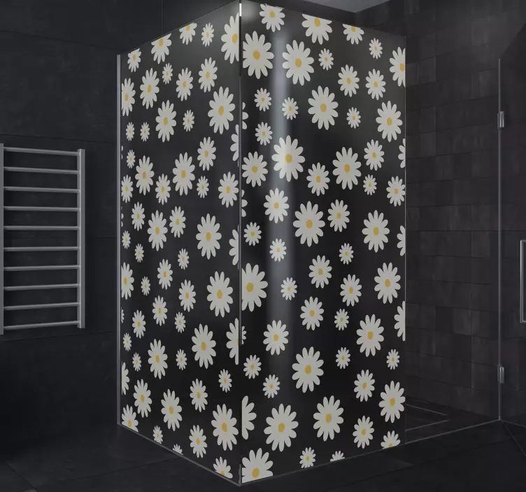 Daisy shower screen sticker - TenStickers