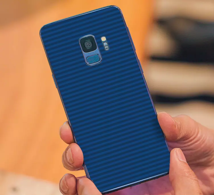 Dark blue colour with stripes samsung sticker - TenStickers
