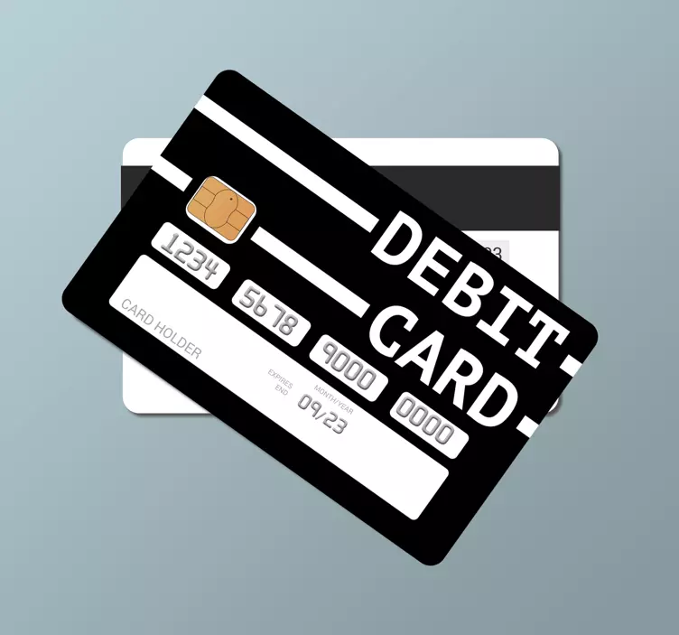 Debit card black background card sticker - TenStickers