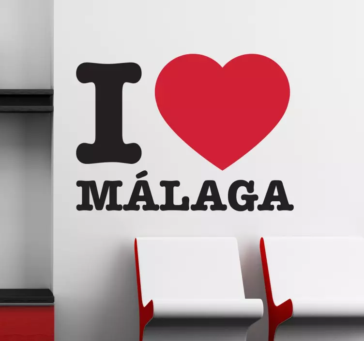 Decorative vinyl I love Malaga text sticker - TenStickers