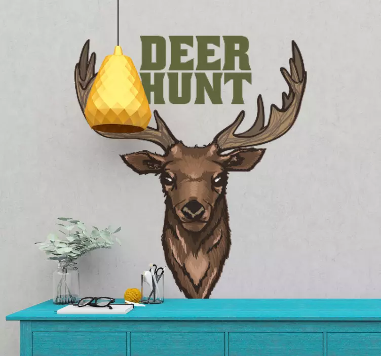 Deer Hunt animal wall sticker - TenStickers