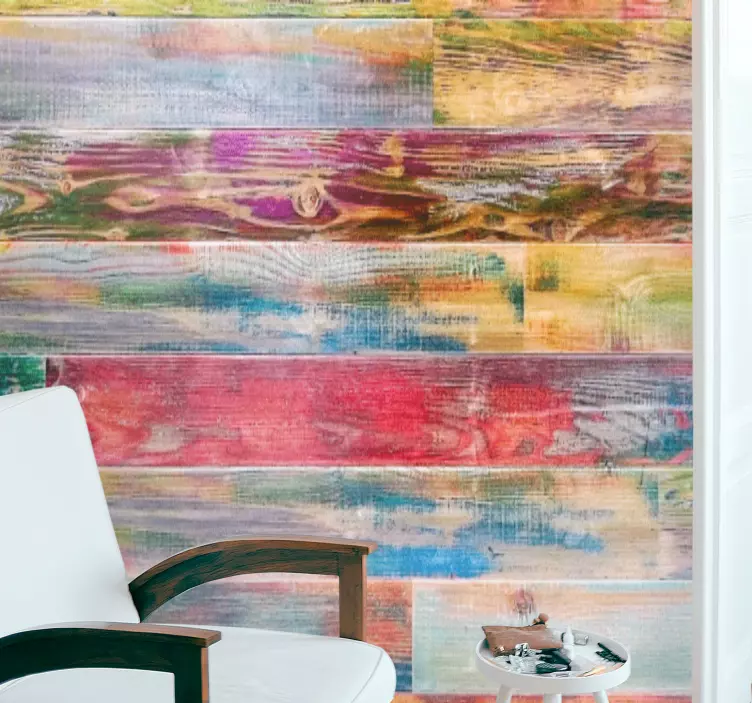 Different colour wood planks vinyl print decal - TenStickers