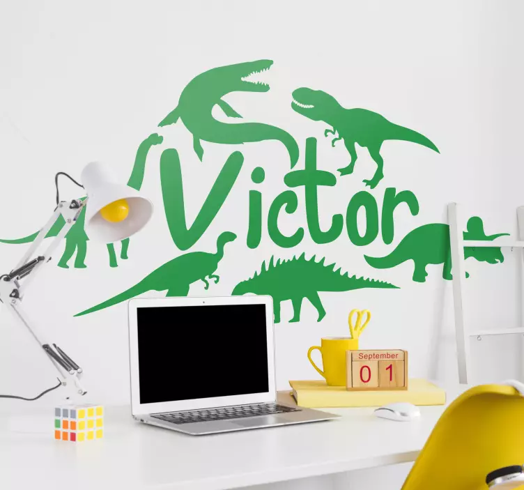 Dinosaur name custom dinosaur wall sticker - TenStickers