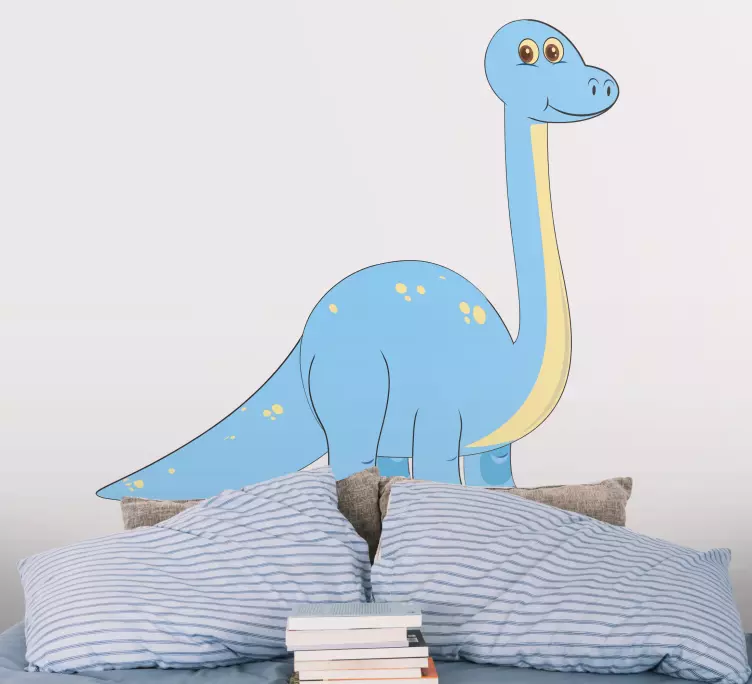 Dinosaur wall sticker adorable azure dinosaur - TenStickers