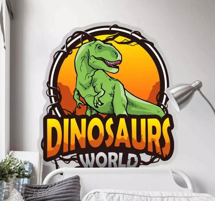 Dinosaur wall sticker dinosaur adventure scene - TenStickers