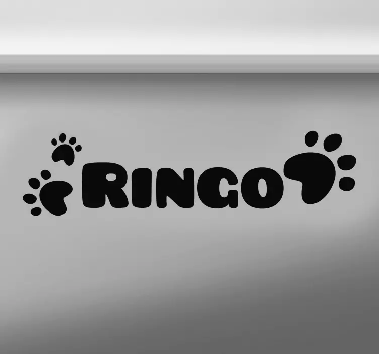 Customised name pawprints animal sticker - TenStickers
